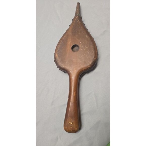 Vintage Fireplace Bellow Wood  Leather Works - Picture 1 of 5